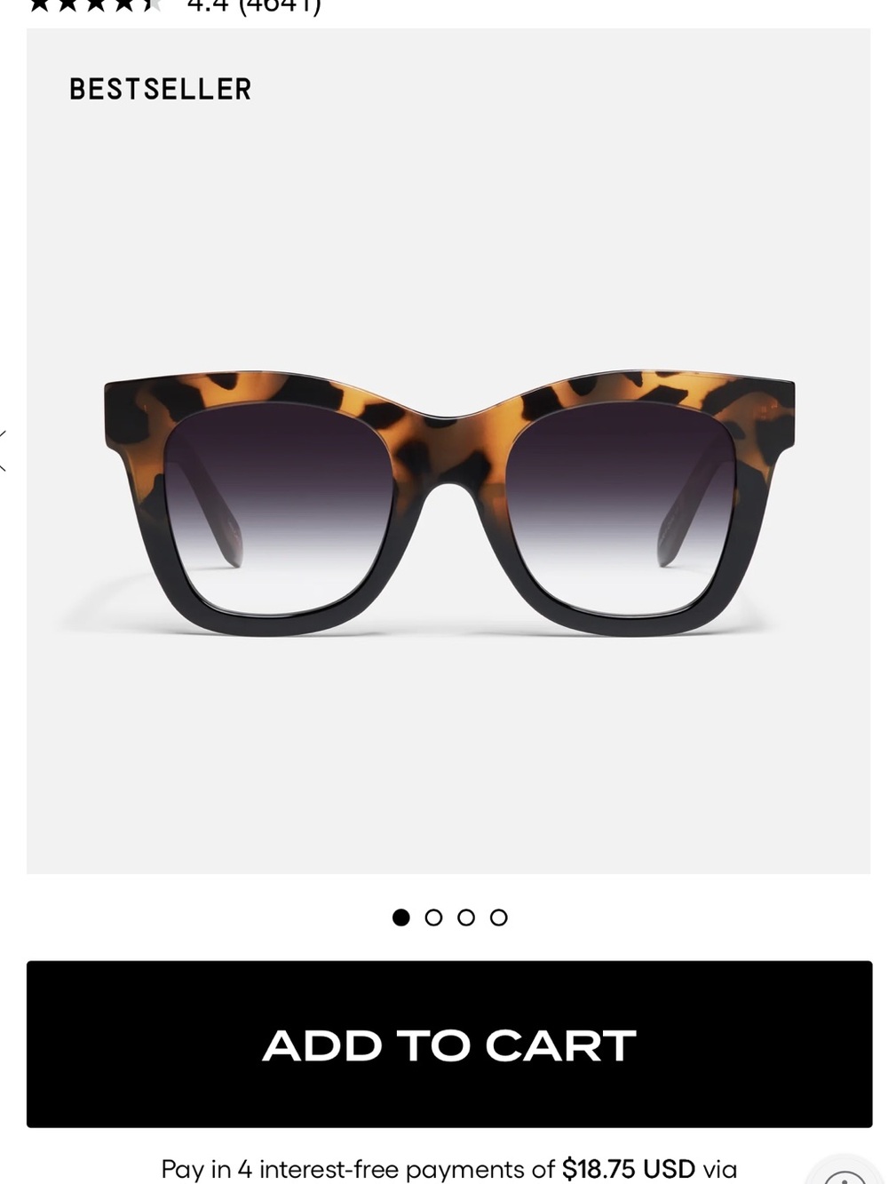 Quay Australia After Hours Tortoiseshell Frame with Gradient Black Lenses